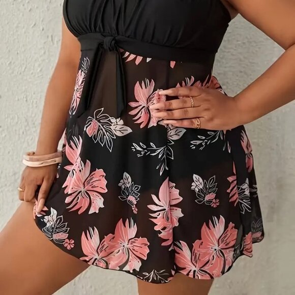 Women's Plus Size Two Piece Sexy Tankini Swimsuit Bathing Suit Swimwear 16W -20W - Picture 5 of 11